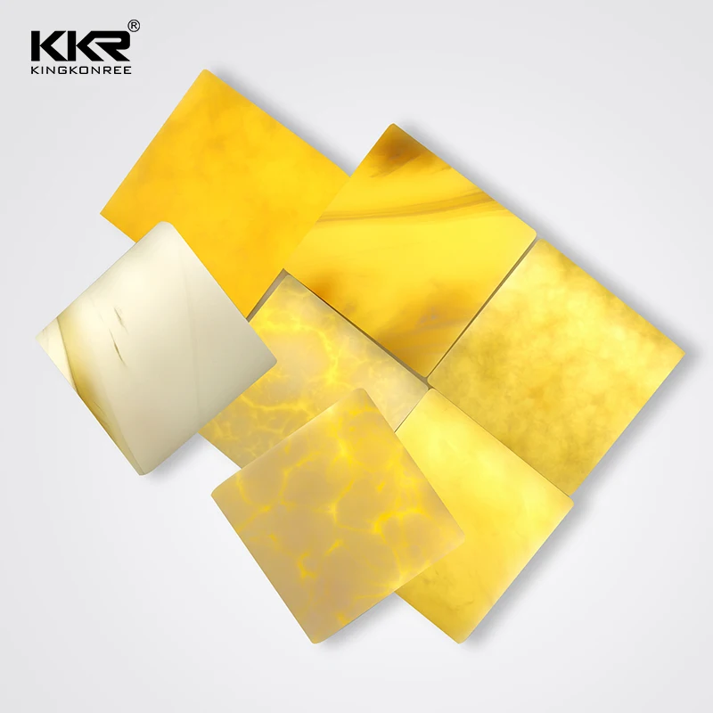 Artificial Stone Sheets Transparent Acrylic Stone Slab Acrylic Resin Onyx Translucent Resin Solid Surface Translucent Panel KKR