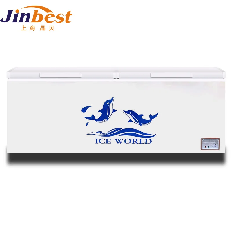 JINBEST Commercial Top Chest Freezer Horizontal Deep Freezer with Removable Basket