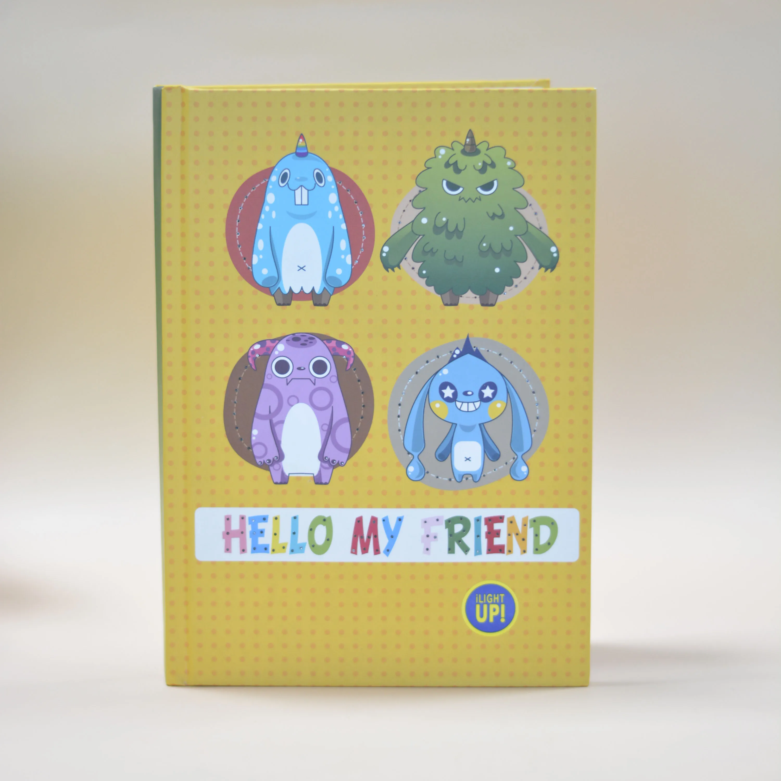 Wholesale School Supplies Mini Cute Notebook A5 customize logo with led lighting and music