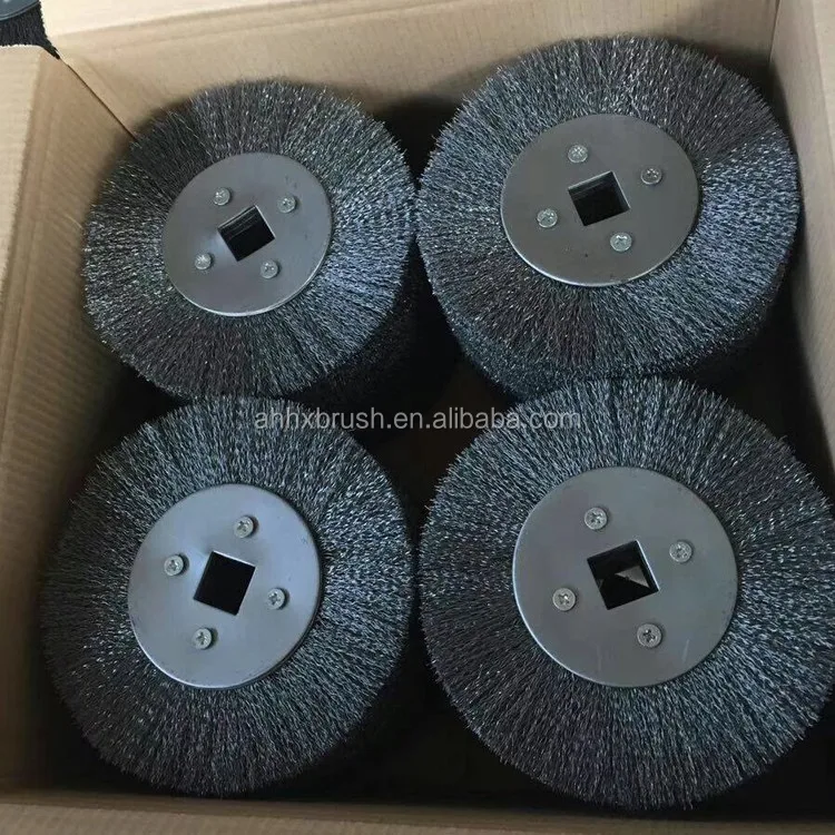 Professional Crimped Wire Circular Wheel Brush Rotary Sweeper Brushes Grinding Machine Filament Cup Sanding Brush