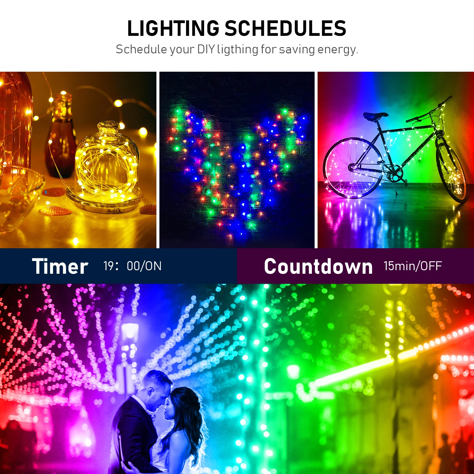 
WIFI APP Control Smart Life Photo Clip String Lights 5M 10M 20M Voice Control Outdoor Waterproof String Lights 
