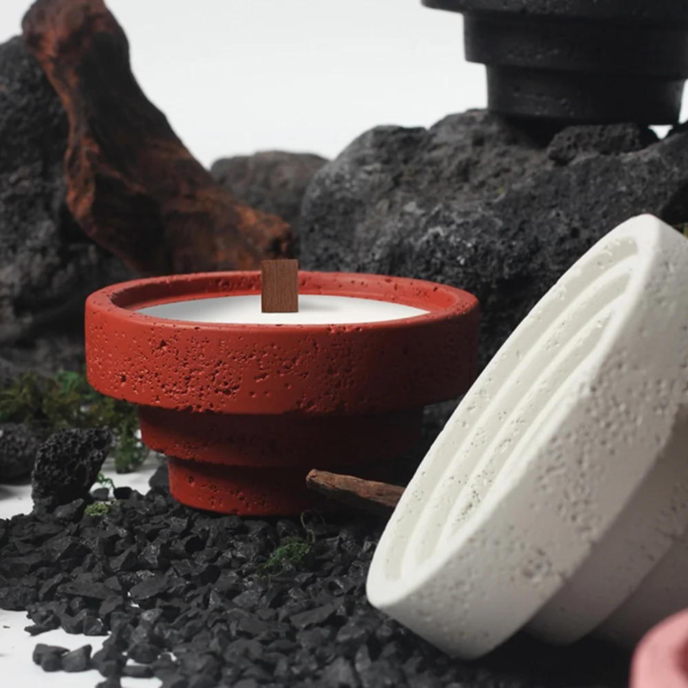 Wholesale Artisanal Empty Cement Ceramic Candle Cups Handcrafted & Unique Ideal for Boutique Candle Makers