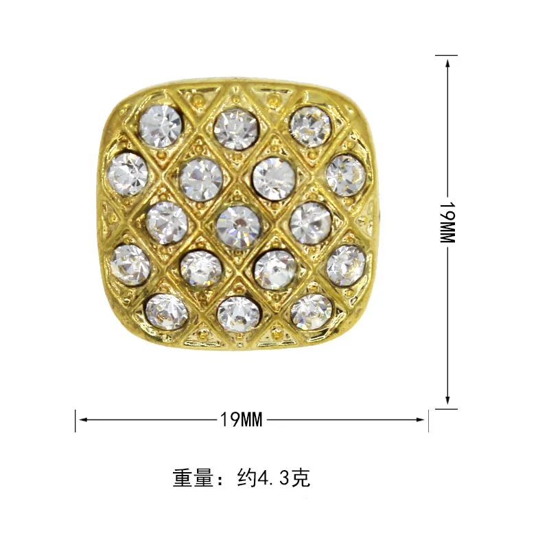 19mm rhinestone crystal square buttons