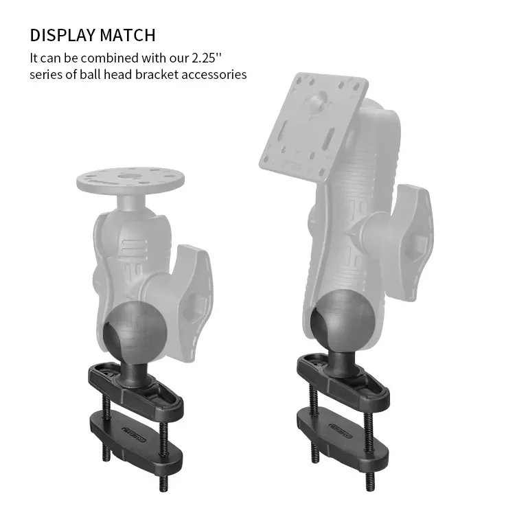 No-drill forklift square tube mounting brackets vehicle equipment computer monitor bracket 2.25' D size square tube ball head