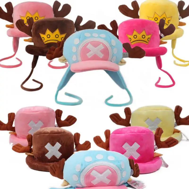 NEW One Piece Plush Hat Japanese Anime Plush Toy One Piece Tony Chopper Plush Cotton Hat Warm Winter Hats Cartoon Cap