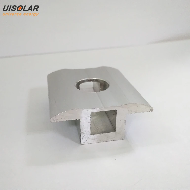 Latest anodized aluminum hollowed-out mid clamp for solar panel mount