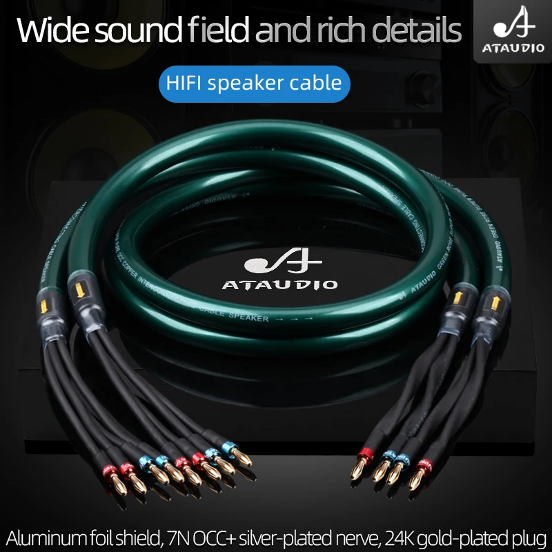 HIFI speaker cable High Quality OCC +silver plated wiring Bi-wiring banana main speaker cable pure copper Speaker Cable