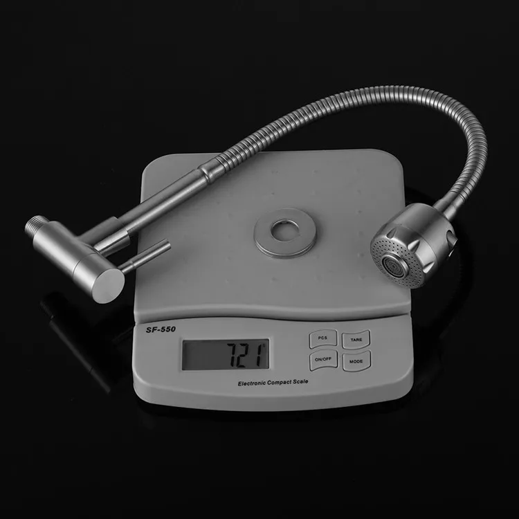 
Hot Sale Wall Mounted 360 Rotating 304 Stainless Steel Pull Out Down Taps Mixer For Sink Cold Water Flexible Kitchen Faucet 