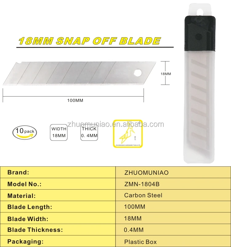Utility Knife Snap Off Blade Replacement 18MM Quick Change Spare Blade Paper Cutting Cutter Knife Blade