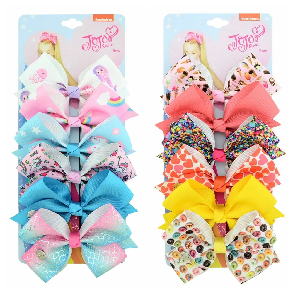 Cute JOJO Siwa Bows Hair Bows Alligator Clips for Girls cartoon pony Grosgrain Ribbon Hair Barrettes Accessories for Toddler 892