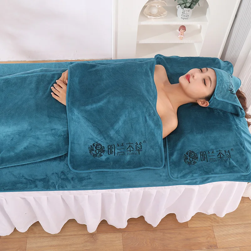 Wholesale Super Absorbent Salon Towel Sets Body Wrap Hair Turban Grey Microfiber Beauty Salon Spa Beauty Towels Sets