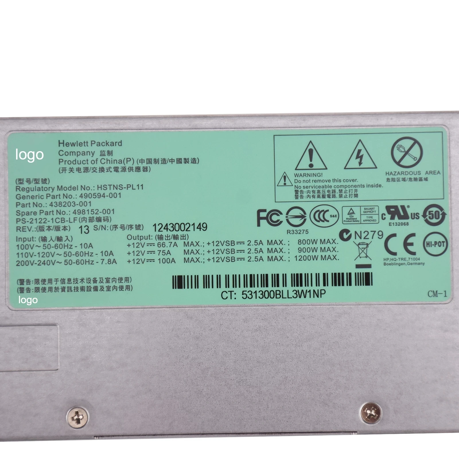 DL580G6 G7 1200W серверный блок питания DPS-1200FB в HSTNS-PL11 490594-001 438203-001 498152-001 аккумулятор большой емкости 12В 100A импульсный источник светодиодного табло