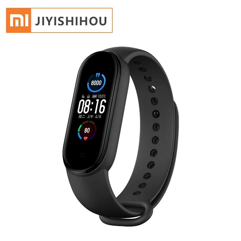  Смарт-часы Xiaomi Mi Band 5 с магнитной зарядкой пульсометром и сном