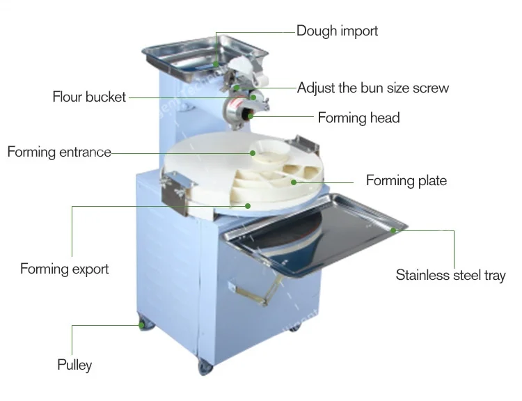 High speed high quality dough divider rounder machine dough cutting and rounder machine for bread shop and family use