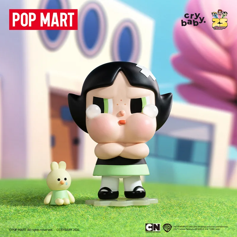 POPMART Hand-Done Blind Box Toy CRYBABY x Powerpuff Girls Series Unisex PVC Gift with Japanese Animation Source