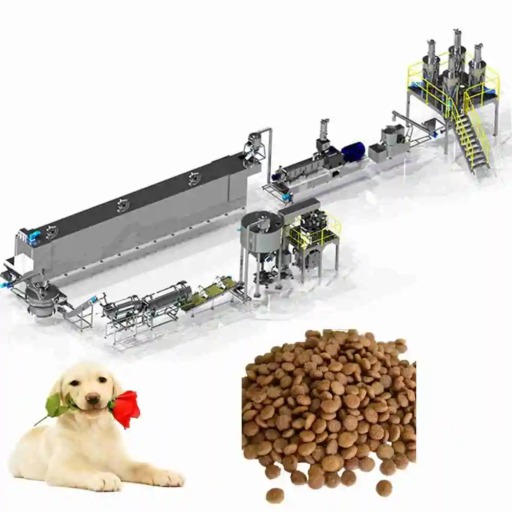 Fully automatic dog food equipment Large cat and dog food twin screw extruder Pet food production line manufacturer