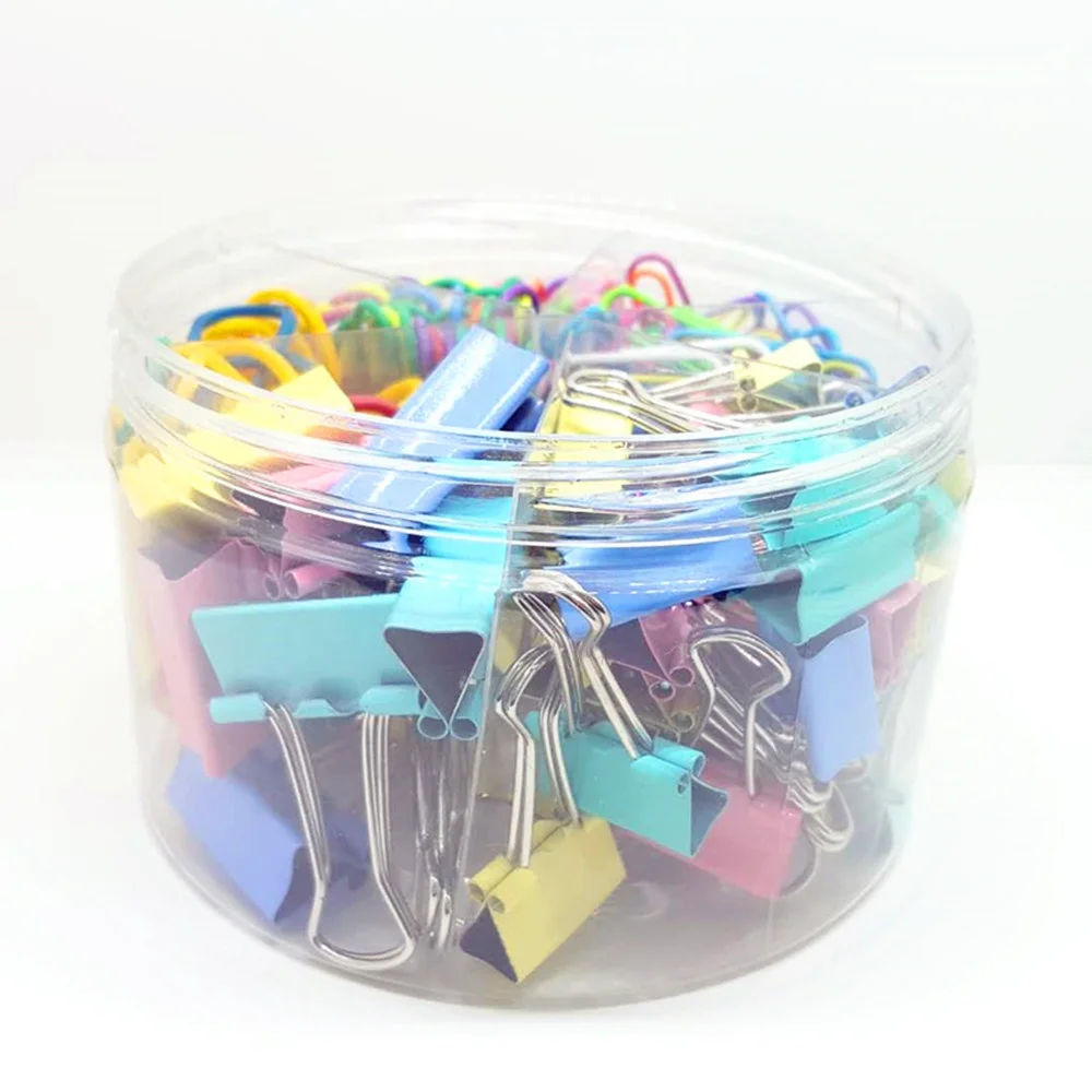 hot selling  Assorted  color binder clips &paper clips office school stationery set