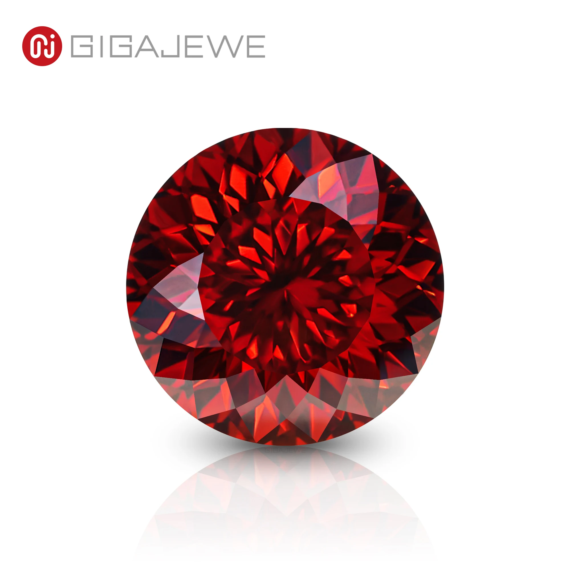 GIGAJEWE Nova red color Portuguese round cut loose moissanite for jewelry set