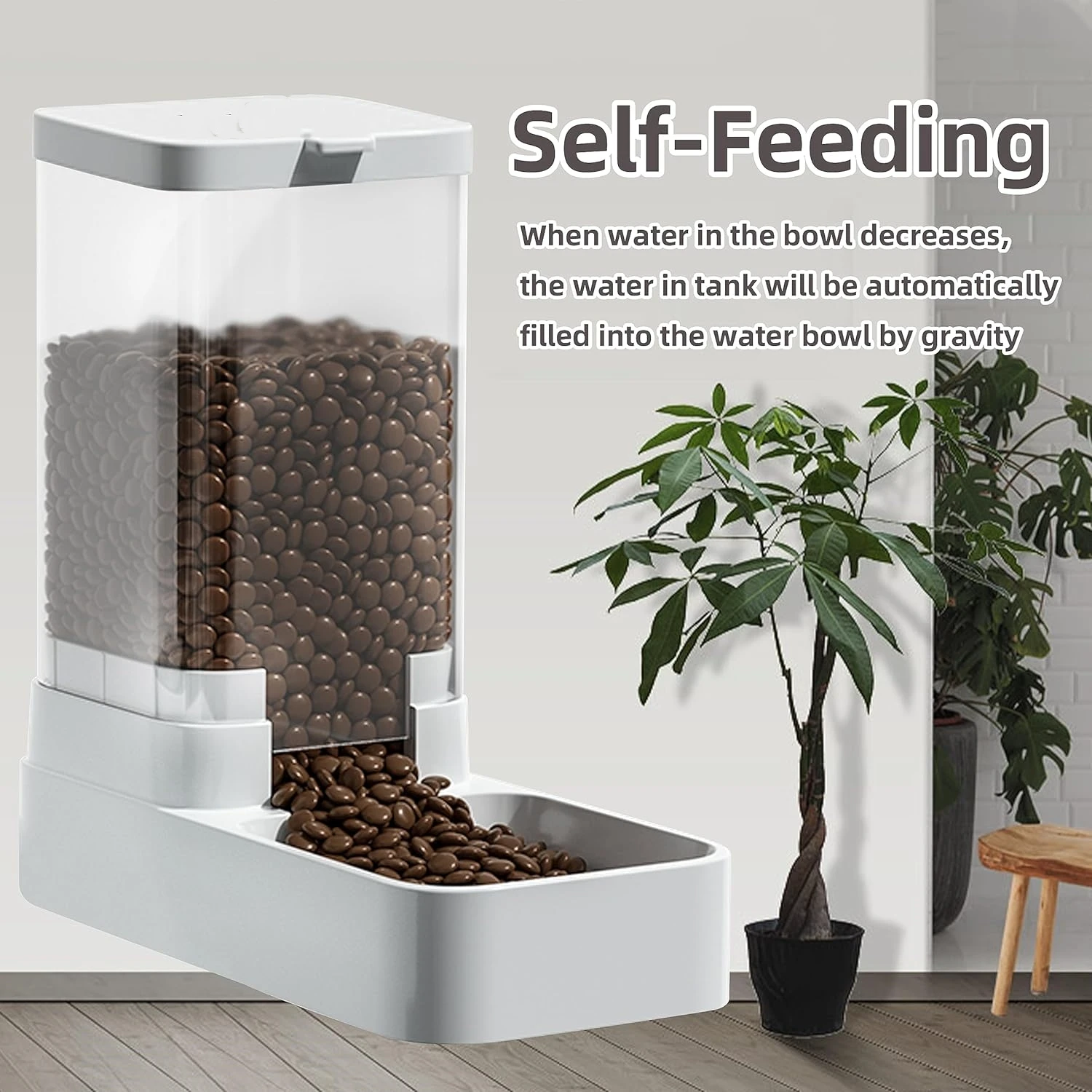 Custom Alimentateur pour animaux Gravity automatic pet Feeder Pet Food Dispenser pet Food Storage Bucket dispenser