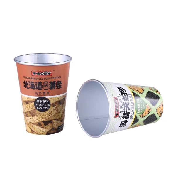 12oz Factory Price Custom Printed Disposable Aluminium Foil Coated Paper Cup with Cover for Snacks