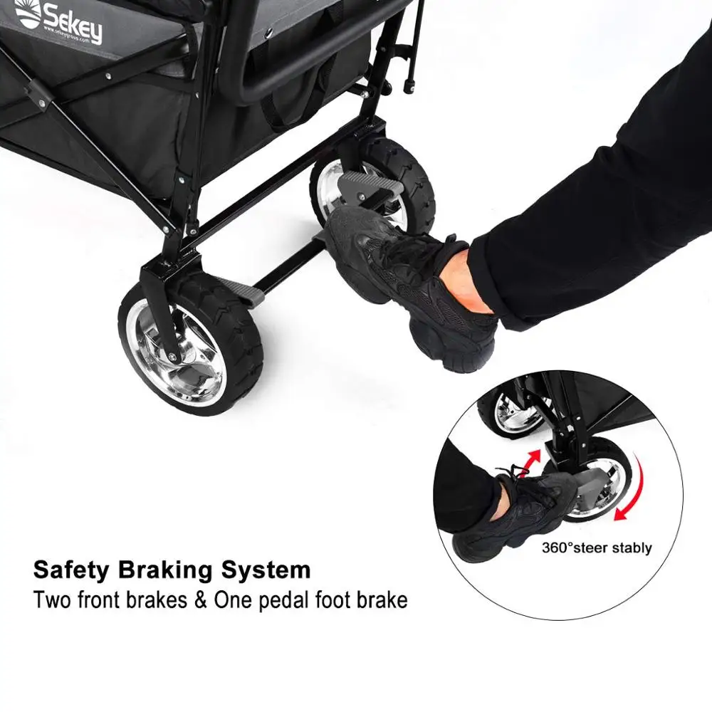 Outdoor Collapsible Baby Stroller Folding Canopy Carts for Kids Customized 600D Fabric 80kg 122*55*109cm 1pc/ctn 20cm*5cm(dia)