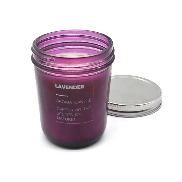 LC03P Wholesale Mason Jar Scented Massage Candles Lid Aromatherapy Soy Wax with Custom Stickers and Metal Home Decoration Bamboo