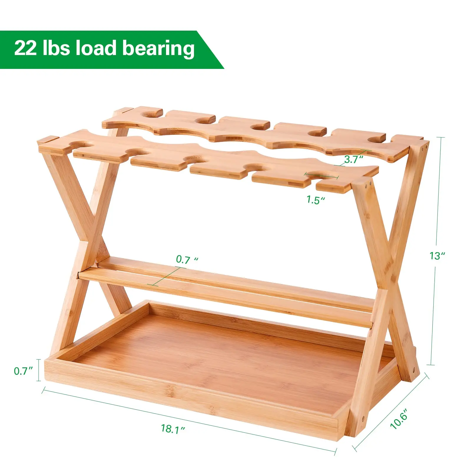 Wood Countertop Wine Racks Hold 5 Wine Bottles 10 Glasses Sturdy Bamboo Wine Bottle Glass Holder for Kitchen Bar