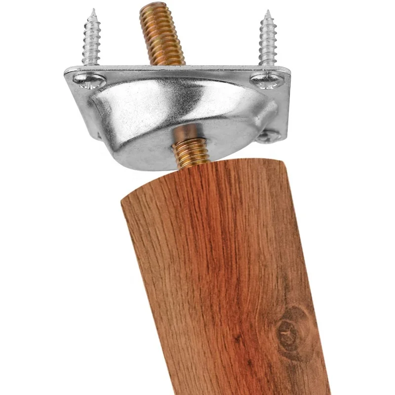 Angled Mounting Plates for Furniture Legs 14 Degree Slanted Sofa Legs Attachment Plates for 5/16 inch Hanger Bolts