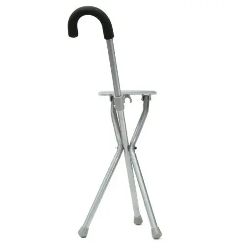 Walking Stick with Seat Tripod Stool Portable Walking Cane Chair Stainless Lightweight Folding Portable 2 in 1 GAOBO Winter Cane