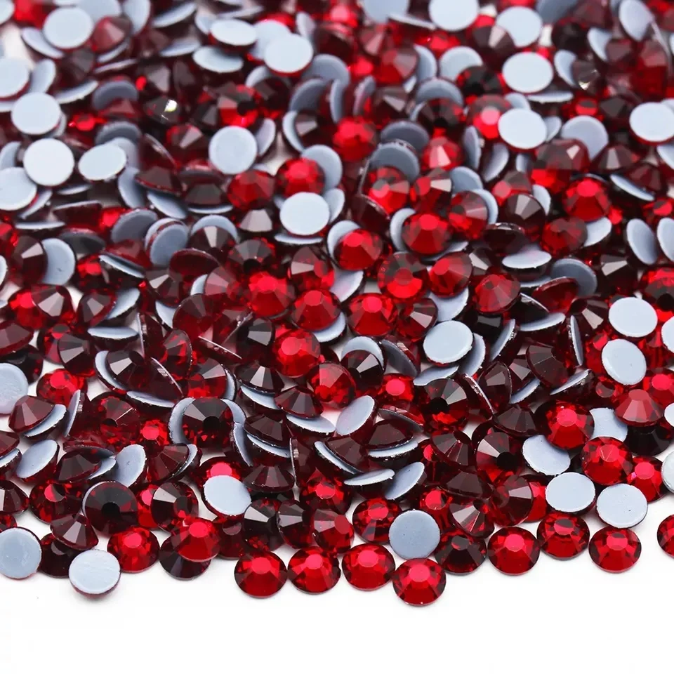 Factory Deep Siam Hotfix Rhinestone Crystal Flat back Rhinestones For Clothes Decorations