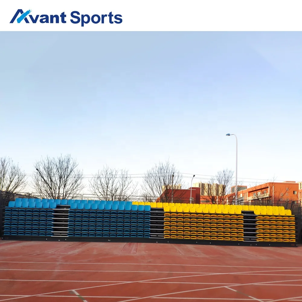 Avant Sports Outdoor Stadium Retractable Bleachers Seats Telescopic Seating System With Backrest University Event Grandstand