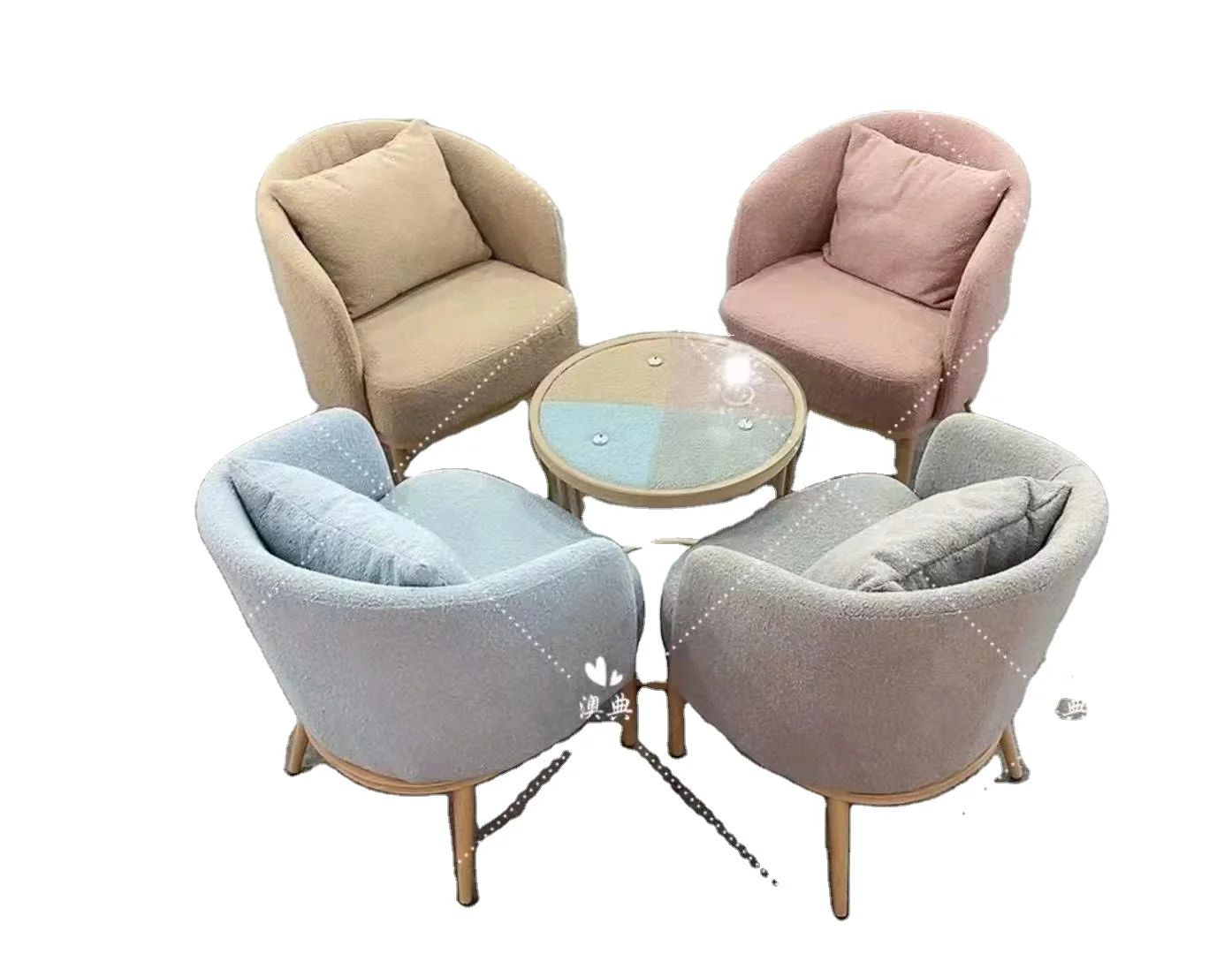 High quality metal leg dining chair modern Accent Chair velvet leisure armchair with pillow