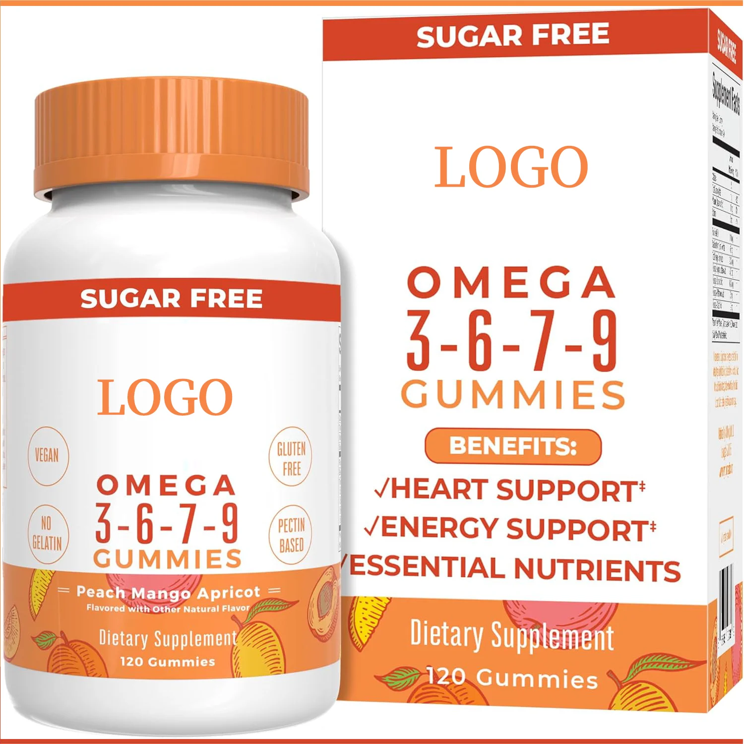 Omega 3 Supplement with Flaxseed Oil Omega 3 Gummies No Fish Taste Non-GMO Vegan Omega 3 6 7 9 Gummies