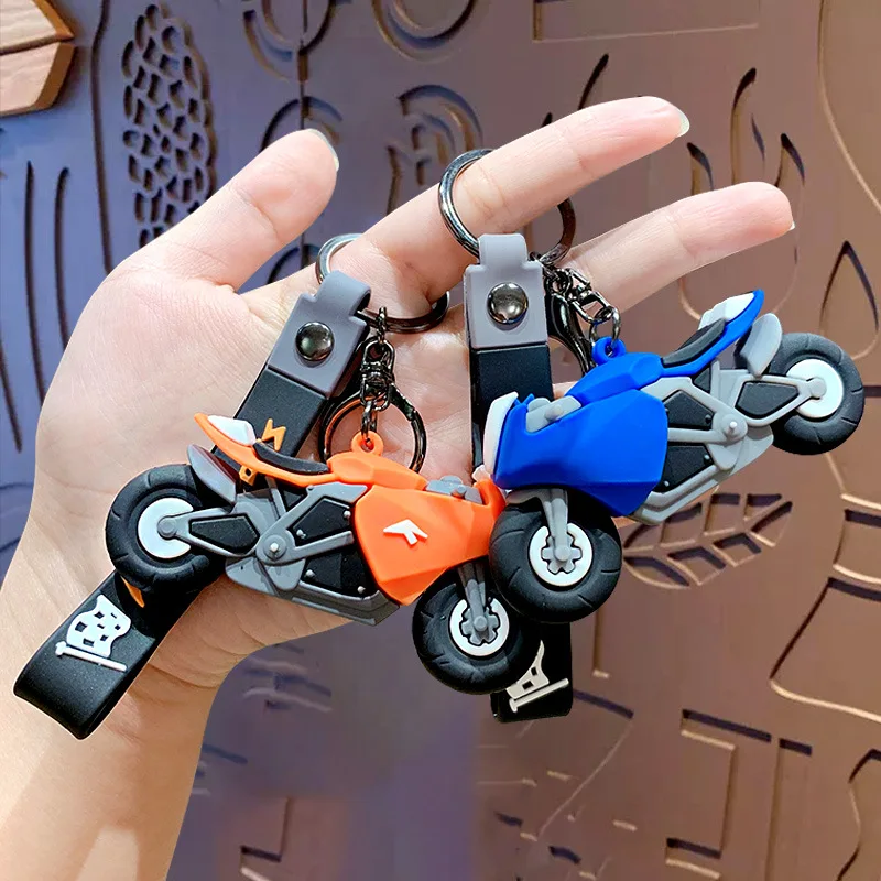 Аксессуары оптом ПВХ резиновый 3d милый кавайный аниме брелок мультяшный мотоцикл