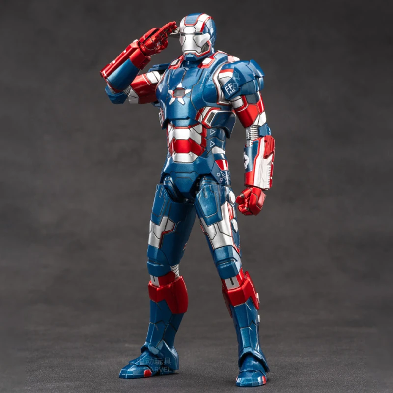 Zd Toys Iron Man Original Genuine Marvel 10th Anniversary Edition - War Machine Patriot 1.0 1/10 Action Figures 18cm 7in