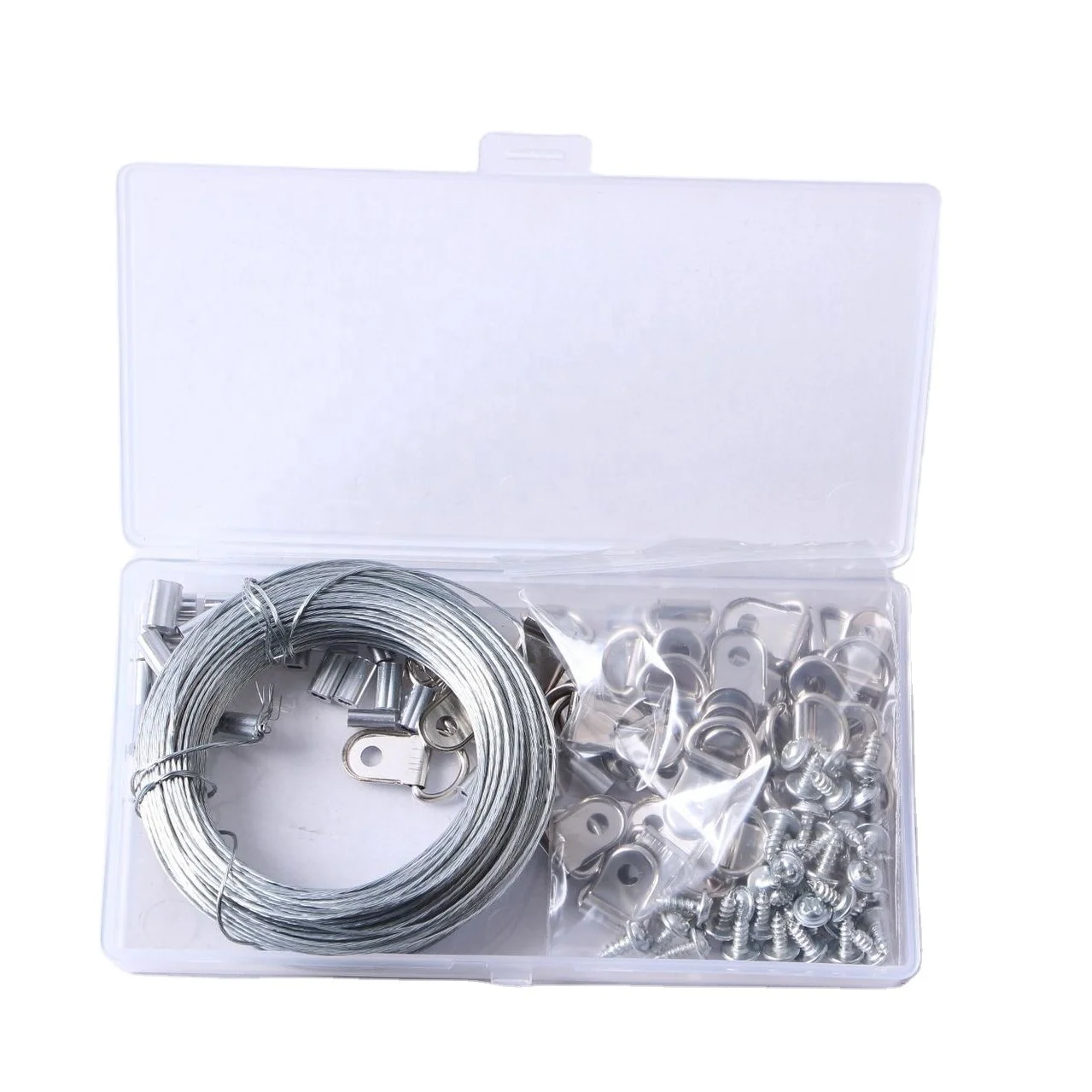 131pcs Picture Hanging Kit for Hanging Pictures with Wire, Screw, D Ring hanger and Loop Sleeves