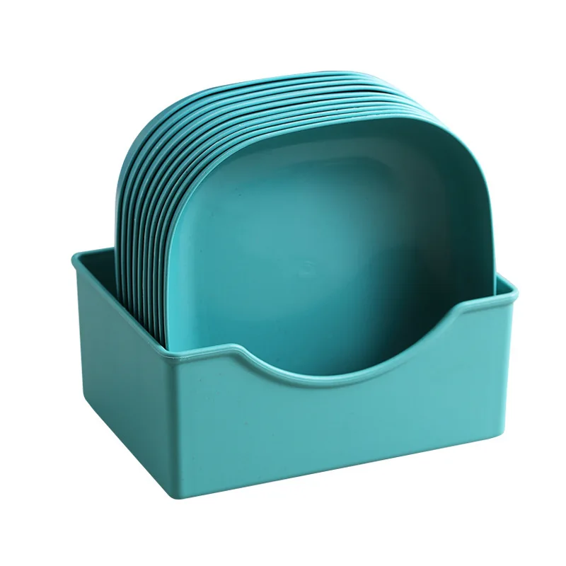 Wheat straw square plate household deepening bone dish Nordic style snack plate snacks saucer desktop side plate