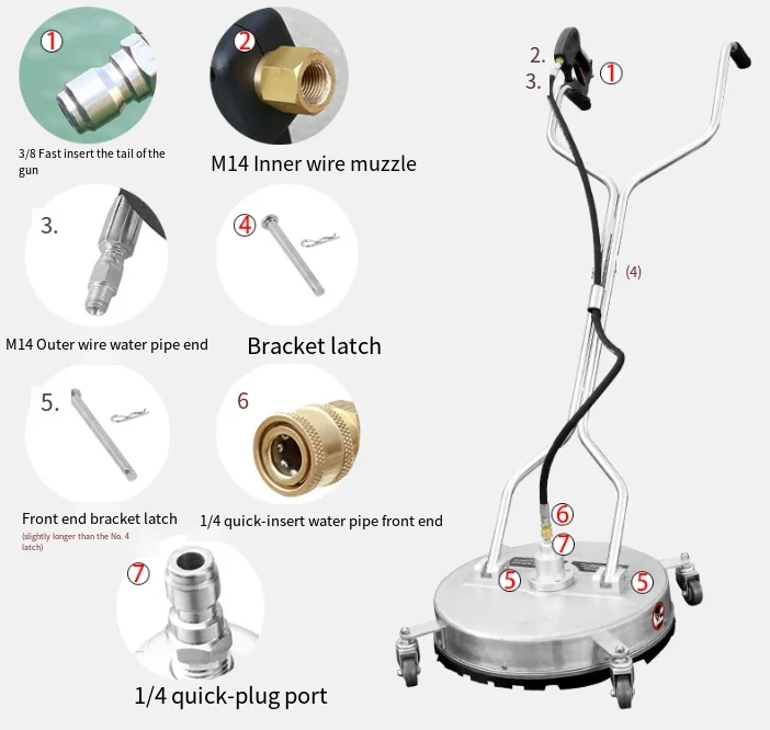 Pressure Washer High Pressure Water Surface Cleaner High Pressure Washer For Rubber Flooring Garden Grounds