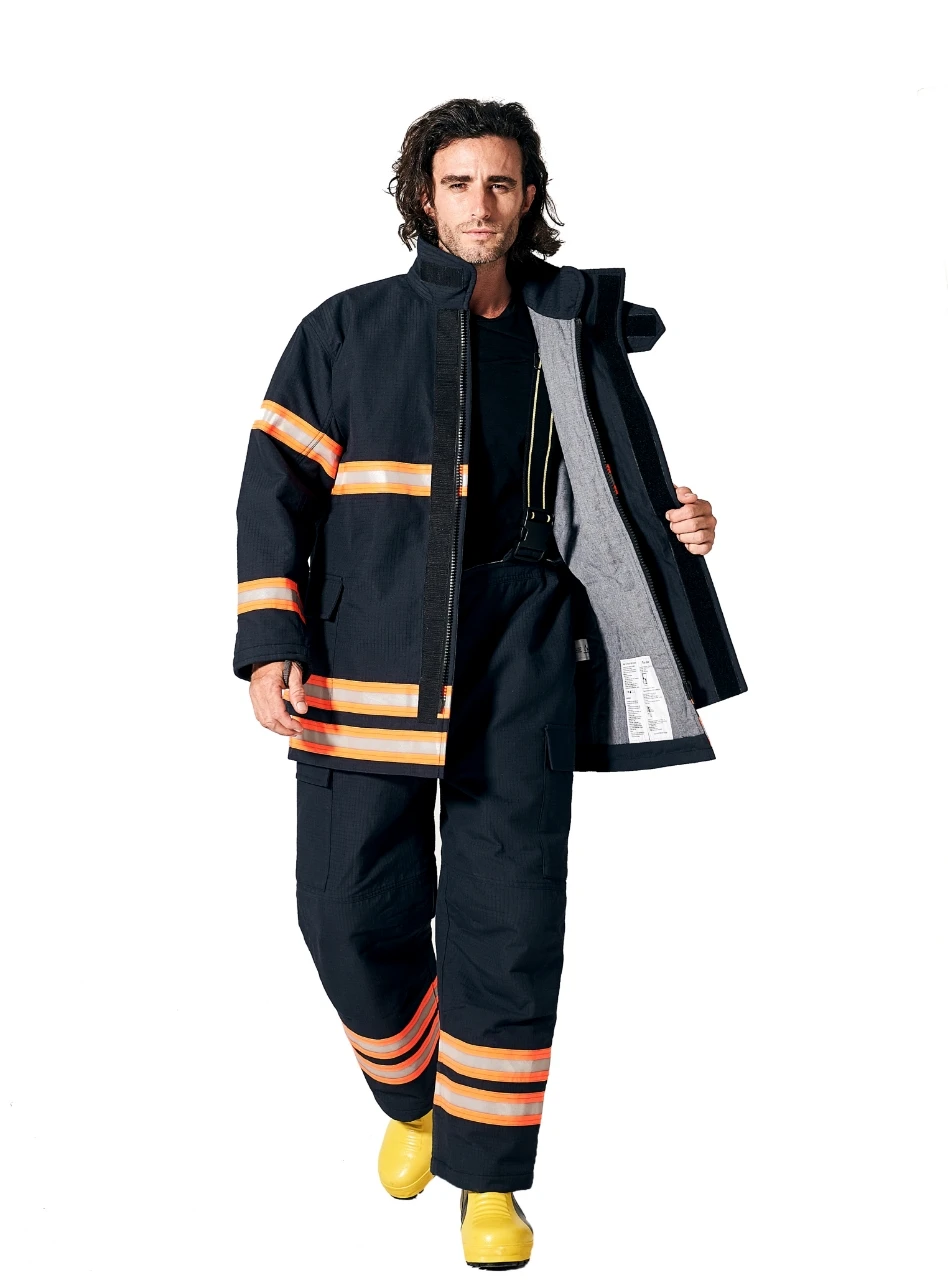 China factory direct sale fire proof aramid fiber suits fire fighting uniforem for fireman