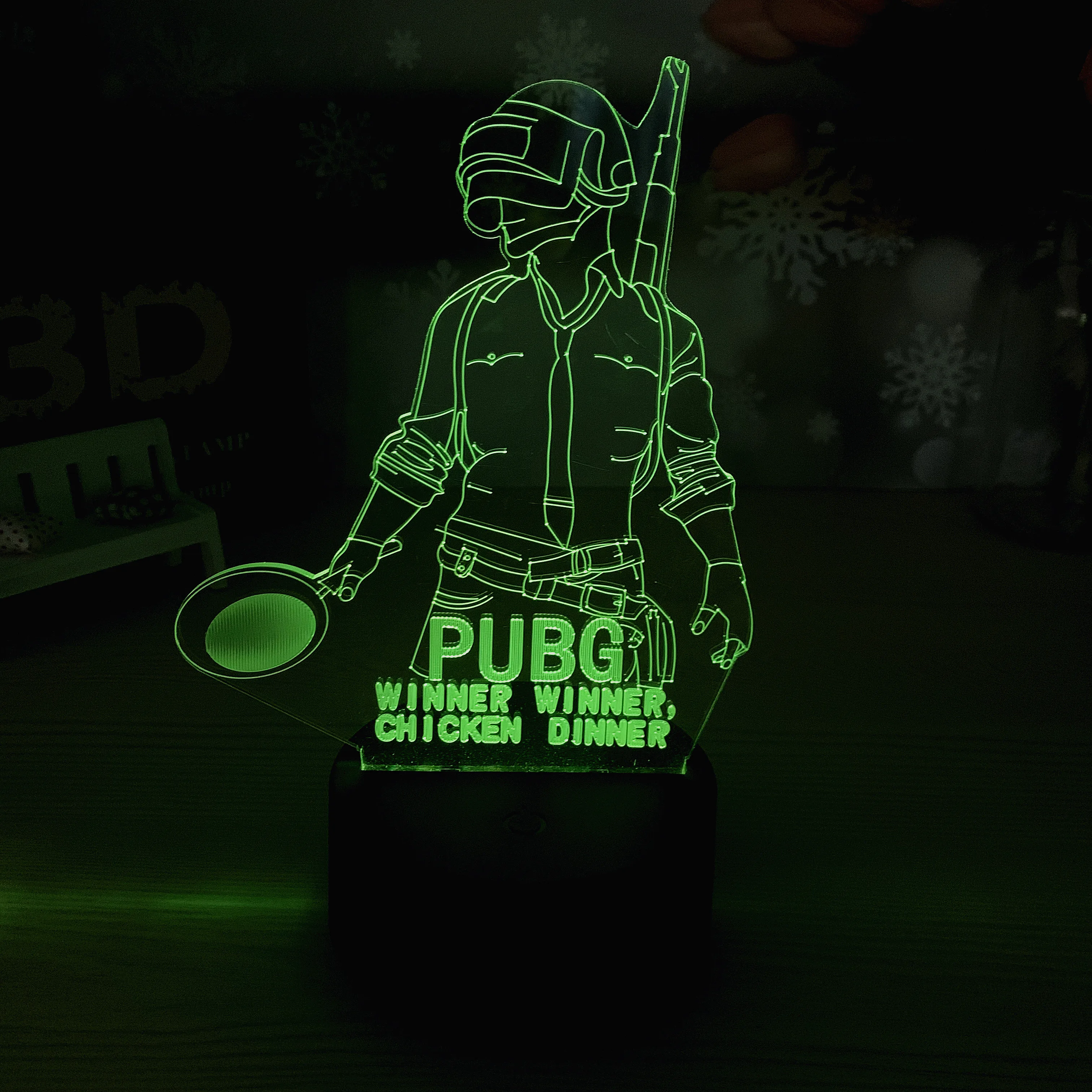 Eat chicken peace elite colorful 3D night light led induction color changing table lamp visual gift cartoon customization