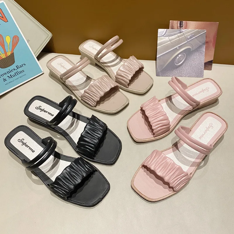 Nanchang Auyan Woman PU Roman Wedge Heel Thick Heel Square Drag Wedges Sandals Other Sandals For Women And Ladies