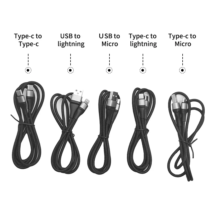 New TYPE C 66W power cable PD Fast Charging Multifunctional car phone charge cable  Woven One Drag Fast Charging Data Cable