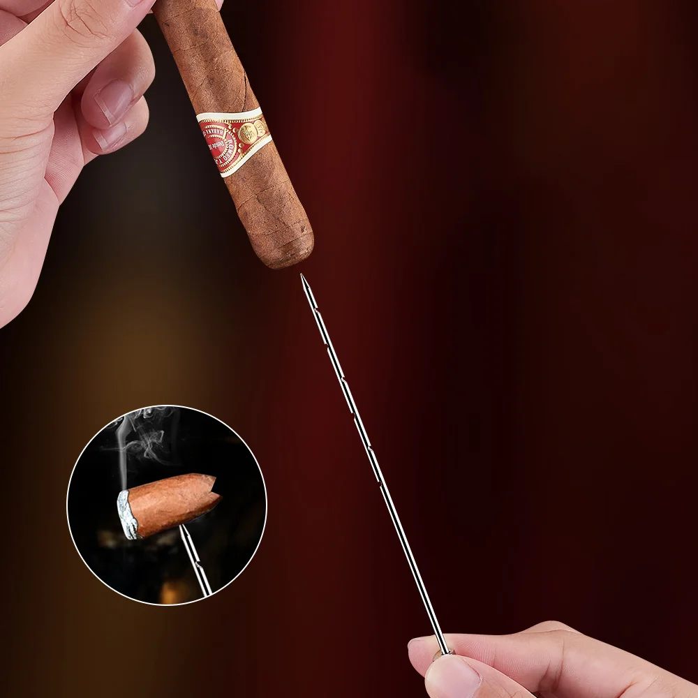 DEBANG 3 in 1 Butane Lighter with Cigar Punch, Cigar Draw Enhancer, Triple windproof flame for Candles and Cigars