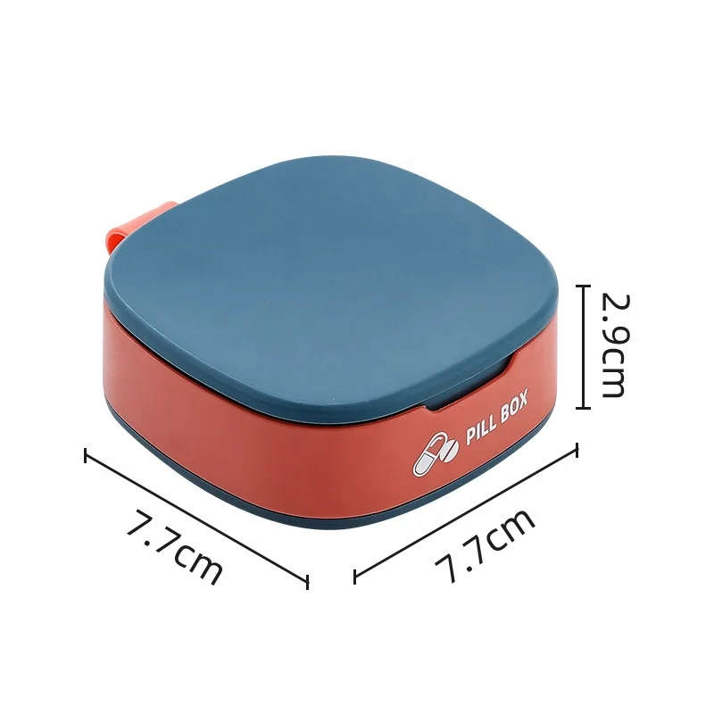 4 Pieces Small Pill Box Round Pill Organizer Case Dispenser Plastic Colorful Pill Container