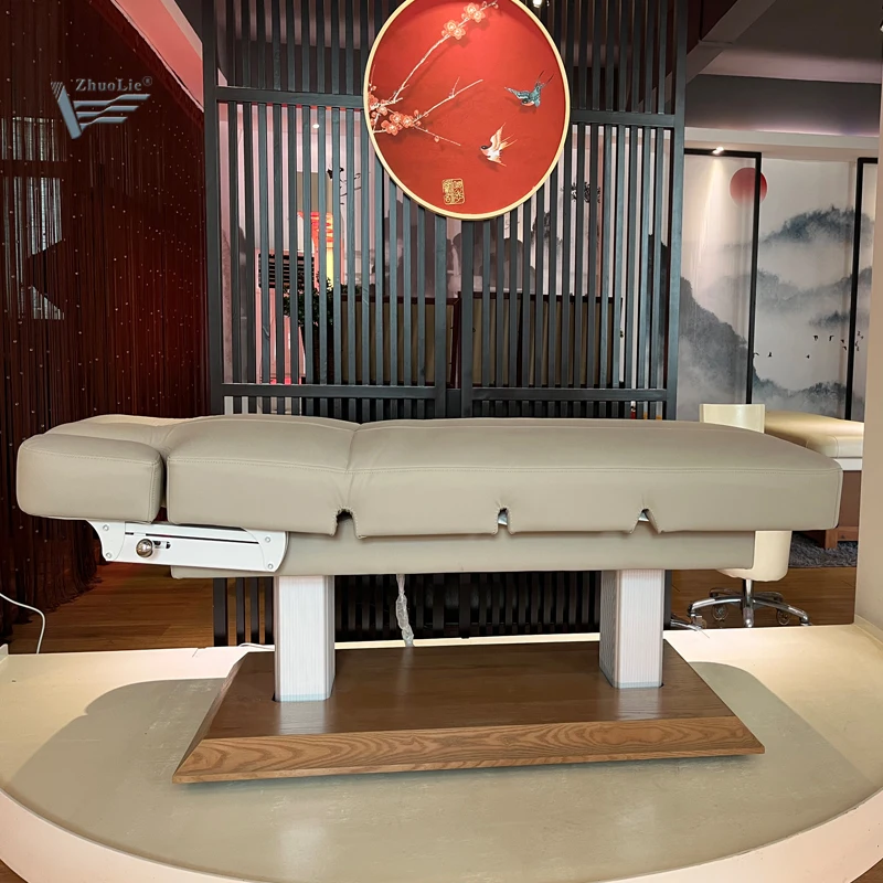 Luxury Salon Spa Bed Beauty Equipment 4 Motors Electric Cosmetic Table Massage Bed With Led Lighting