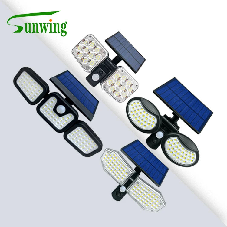 
Bright outdoor waterproof led Security Lights Motion Sensor Rotatable Dual Head Wall Lamps Solar garden solar light 