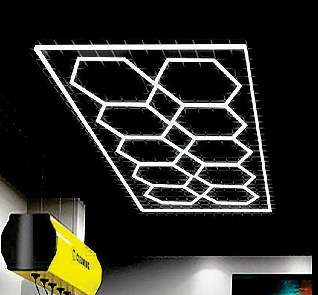 wholesale indoor decor workshop ceiling hexagonal led light ac110v 632w honeycomb car detailing lights