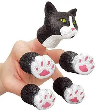 Custom baby cartoon animal puppet finger kids doll toy set soft children plastic squirrel tiny hand
