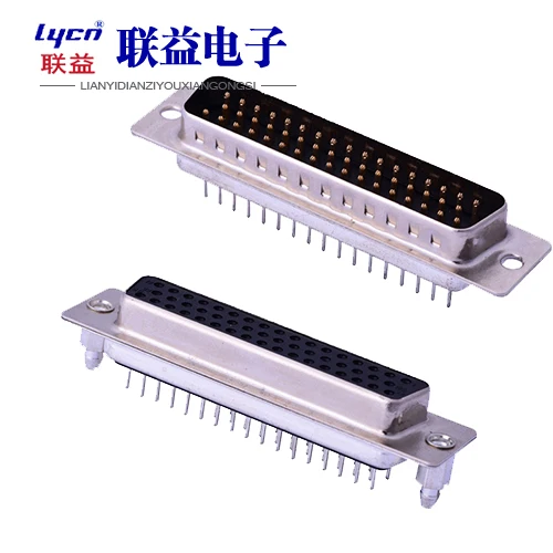 Lycn High Density Straight Dip Solder D-SUB Connector HDP Gold Plated 3Rows Female Male connector with machine pin15 26 44 62pin