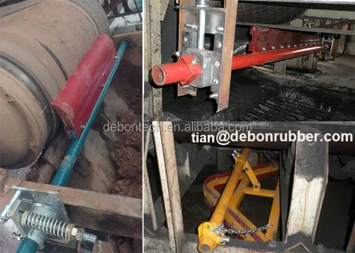 Primary Secondary V plough Polyurethane Conveyor Belt Cleaner / Belt Scraper